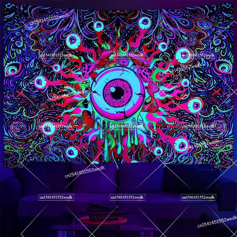 Hippie Skull Blacklight Tapest - Home Decor Hippie บทวิจารณ์และราคา