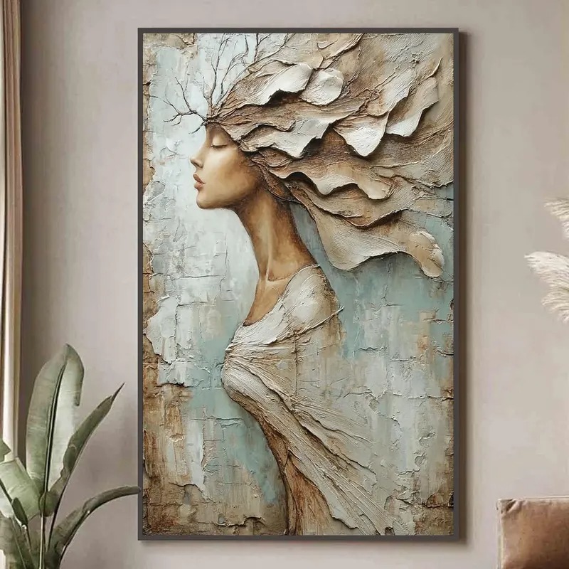 Abstract Textured Canvas Wall  - Home Decor Color Palettes บทวิจารณ์และราคา