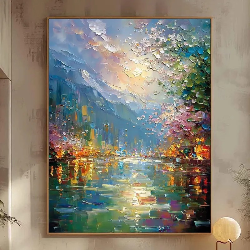 Abstract Textured Canvas Wall  - Home Decor Color Palettes บทวิจารณ์และราคา