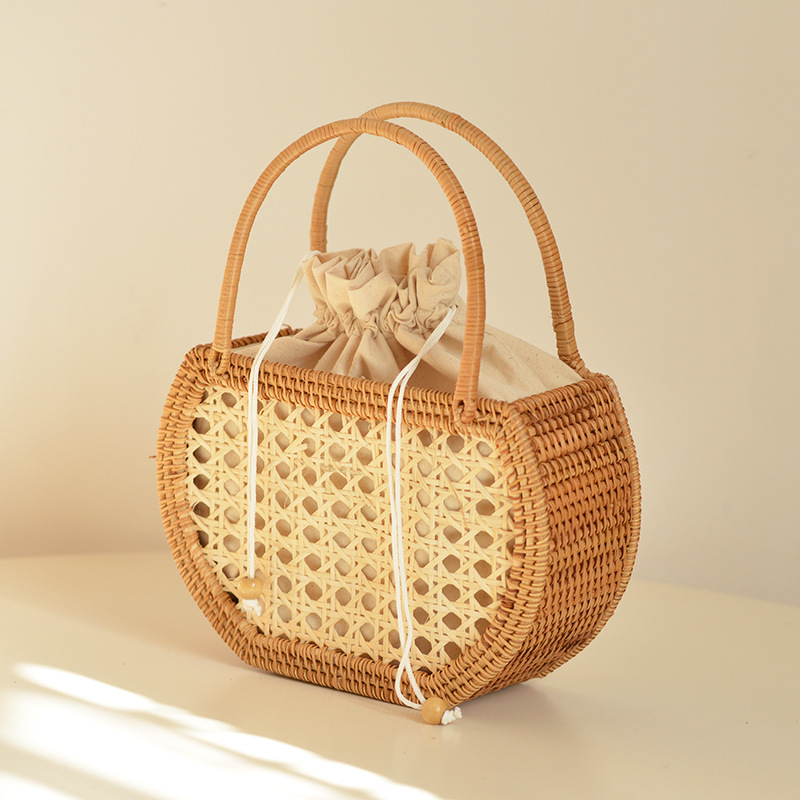 Casual Hollow Rattan Basket Ba - Home Decor Rattan บทวิจารณ์และราคา