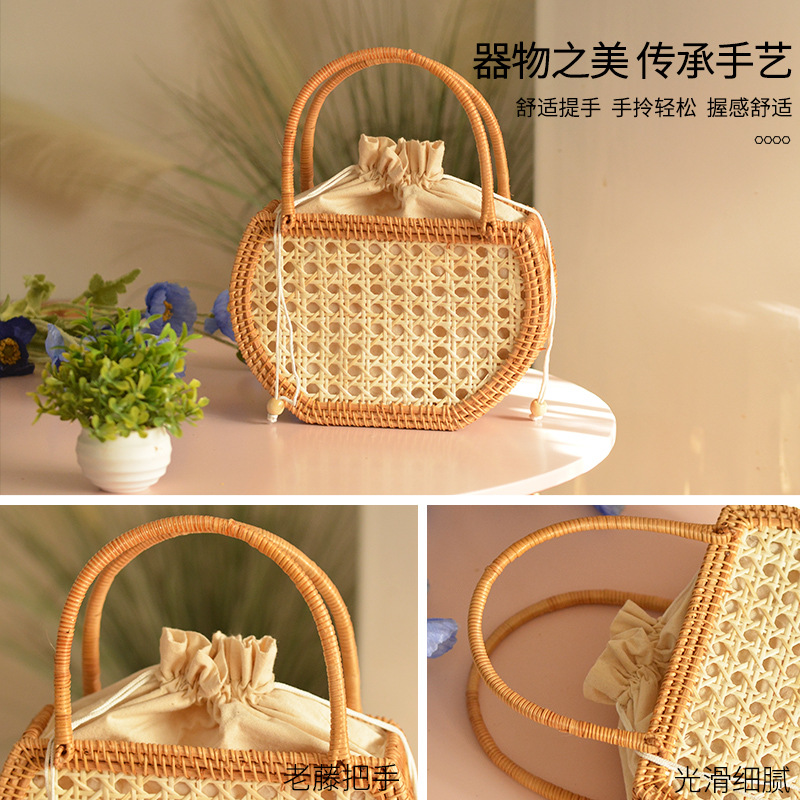 Casual Hollow Rattan Basket Ba - Home Decor Rattan บทวิจารณ์และราคา