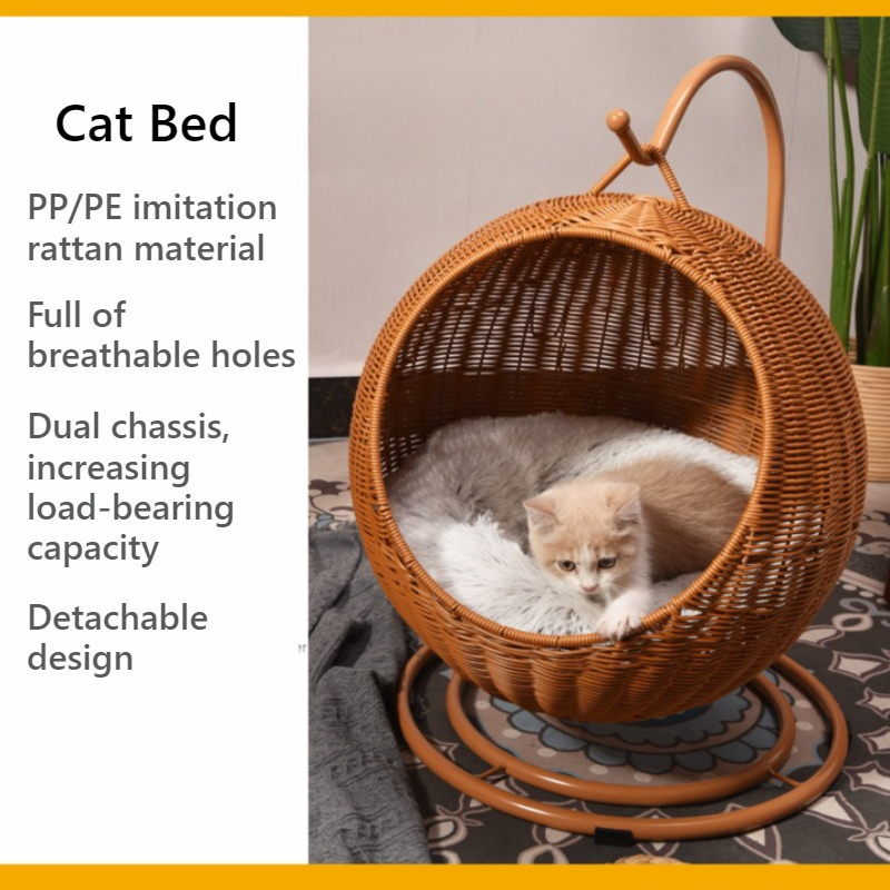 Rattan Hanging Cat Bed Soft Cu - Home Decor Rattan บทวิจารณ์และราคา