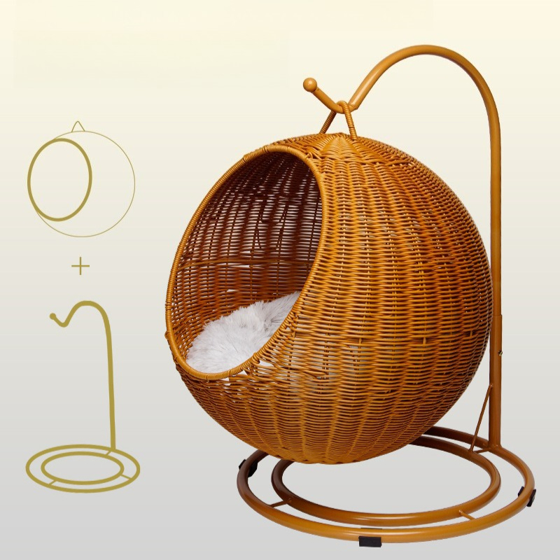 Rattan Hanging Cat Bed Soft Cu - Home Decor Rattan บทวิจารณ์และราคา