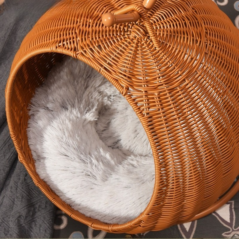 Rattan Hanging Cat Bed Soft Cu - Home Decor Rattan บทวิจารณ์และราคา