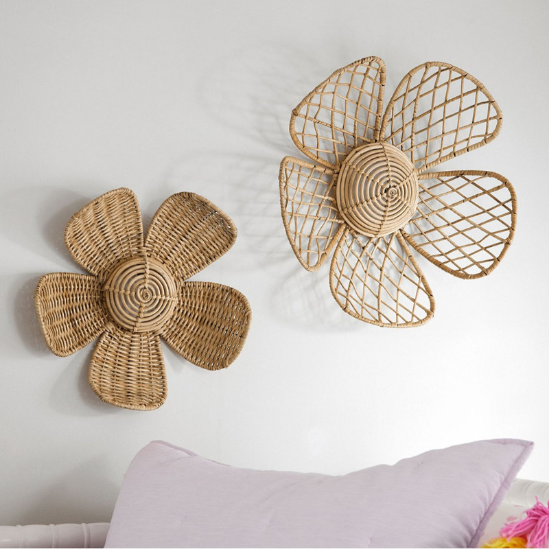 Nordic Woven Rattan Flower Wal - Home Decor Rattan บทวิจารณ์และราคา