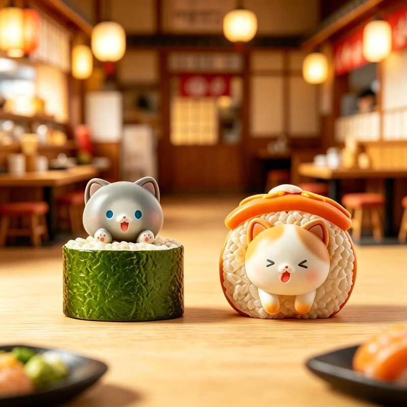 Kawaii Action Figure Sushi Cat - Home Decor Online บทวิจารณ์และราคา