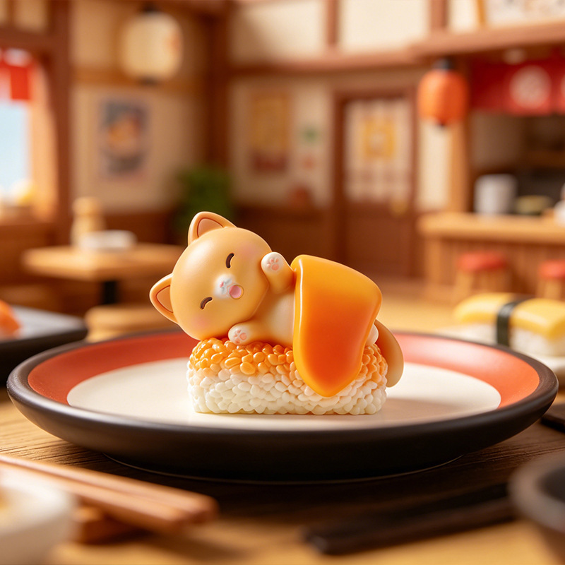 Kawaii Action Figure Sushi Cat - Home Decor Online บทวิจารณ์และราคา