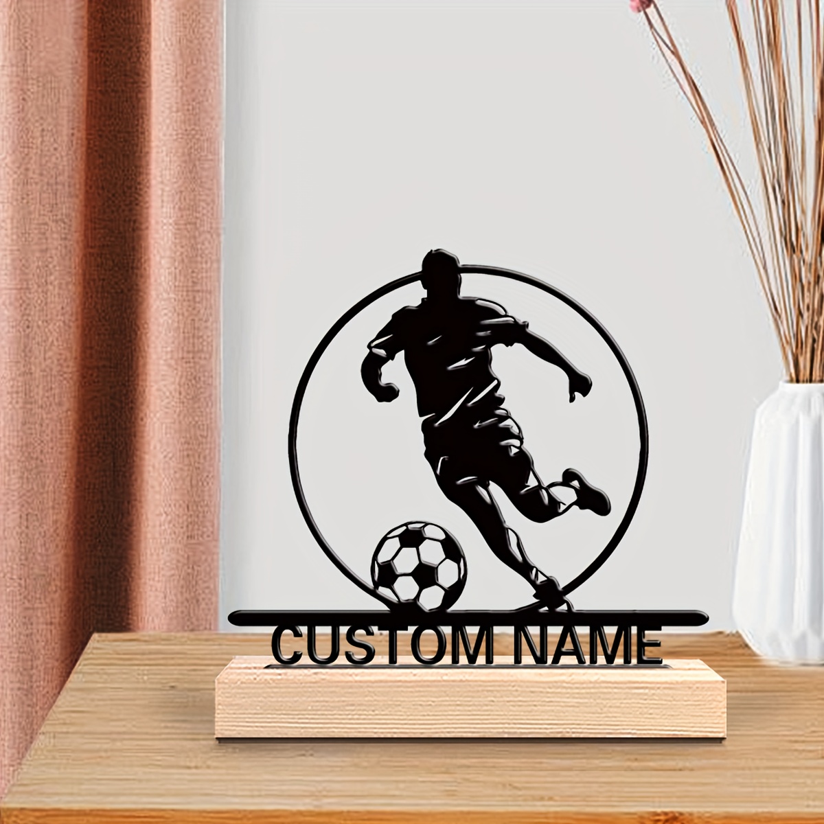 Custom Soccer Player Metal Sta - Home Decor For Birthday บทวิจารณ์และราคา