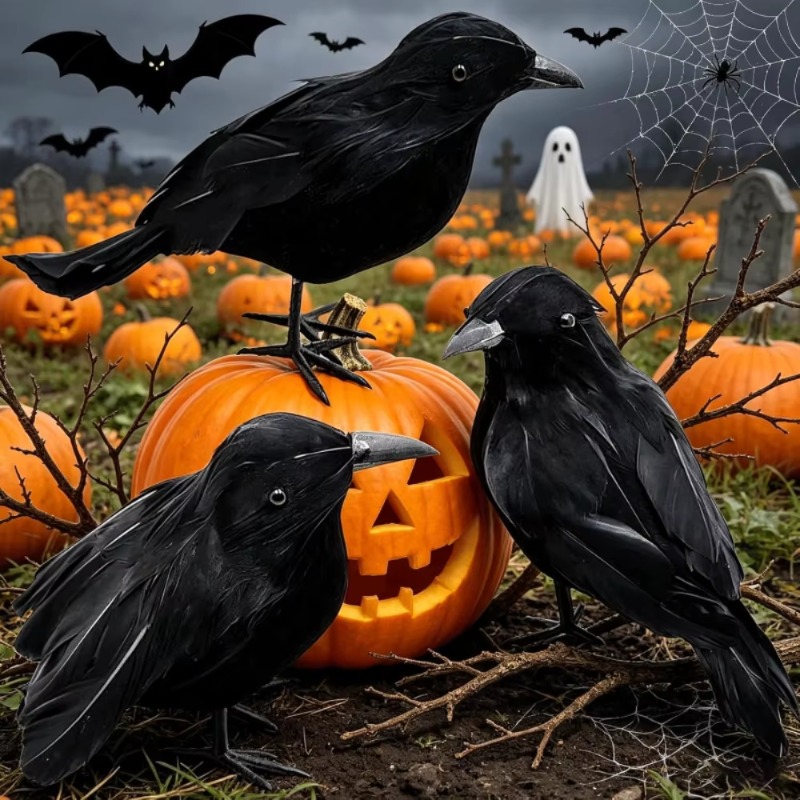 1PC Black Crow Halloween Decor - Home Decor Garden บทวิจารณ์และราคา