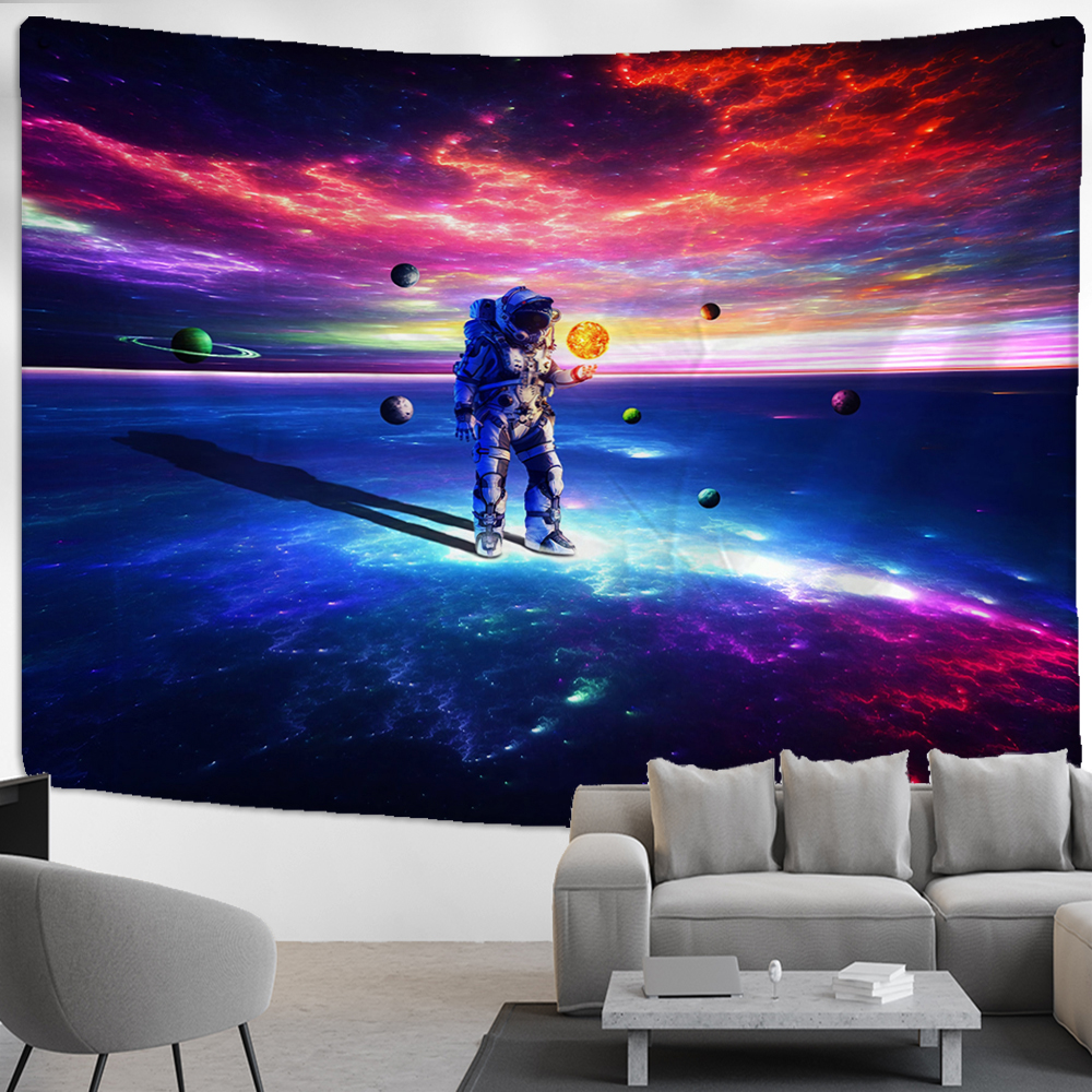 Astronaut Planet Tapestry Wall - Home Decor Hippie บทวิจารณ์และราคา