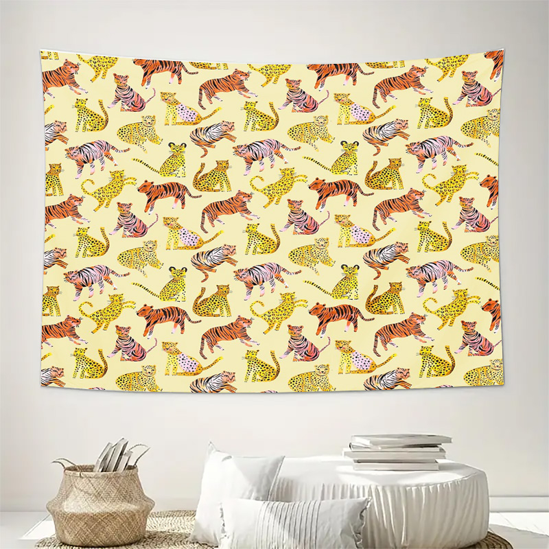 Tiger Wall Tapestry Jungle Ani - Home Decor Hippie บทวิจารณ์และราคา