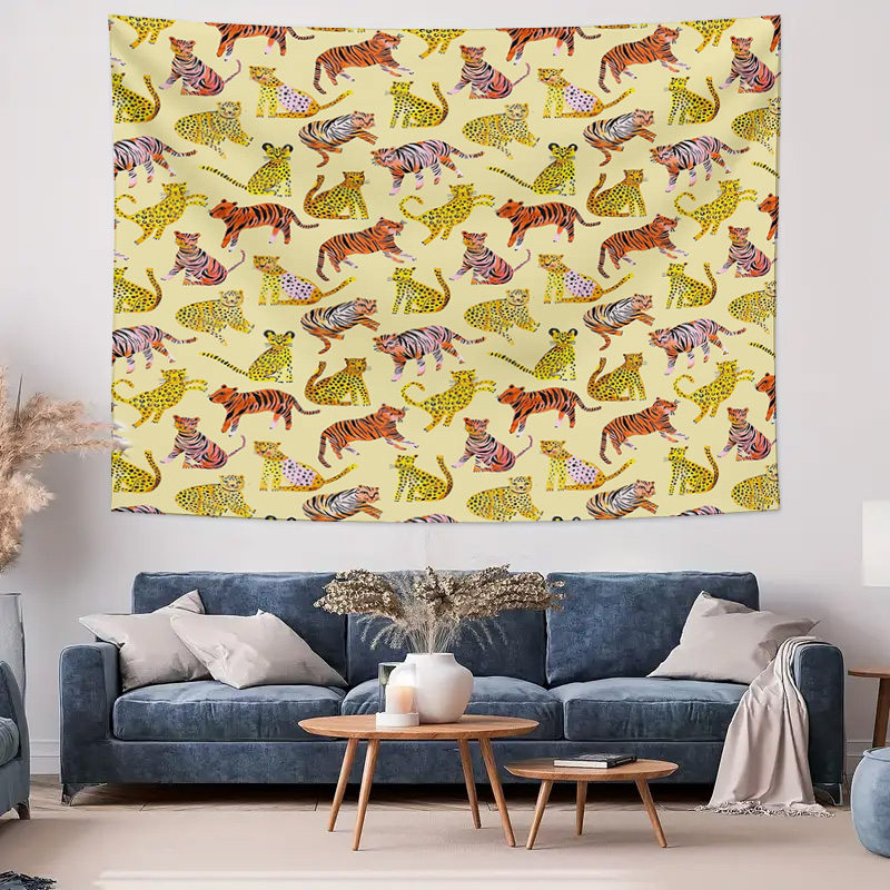 Tiger Wall Tapestry Jungle Ani - Home Decor Hippie บทวิจารณ์และราคา