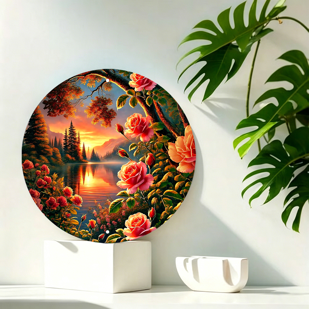 JIT 1-pc Orange sunset mountai - Home Decor Garden บทวิจารณ์และราคา