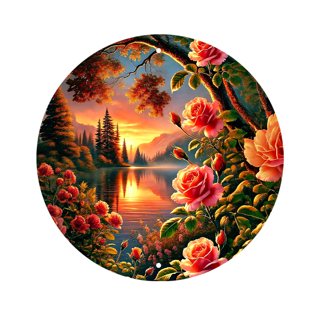 JIT 1-pc Orange sunset mountai - Home Decor Garden บทวิจารณ์และราคา