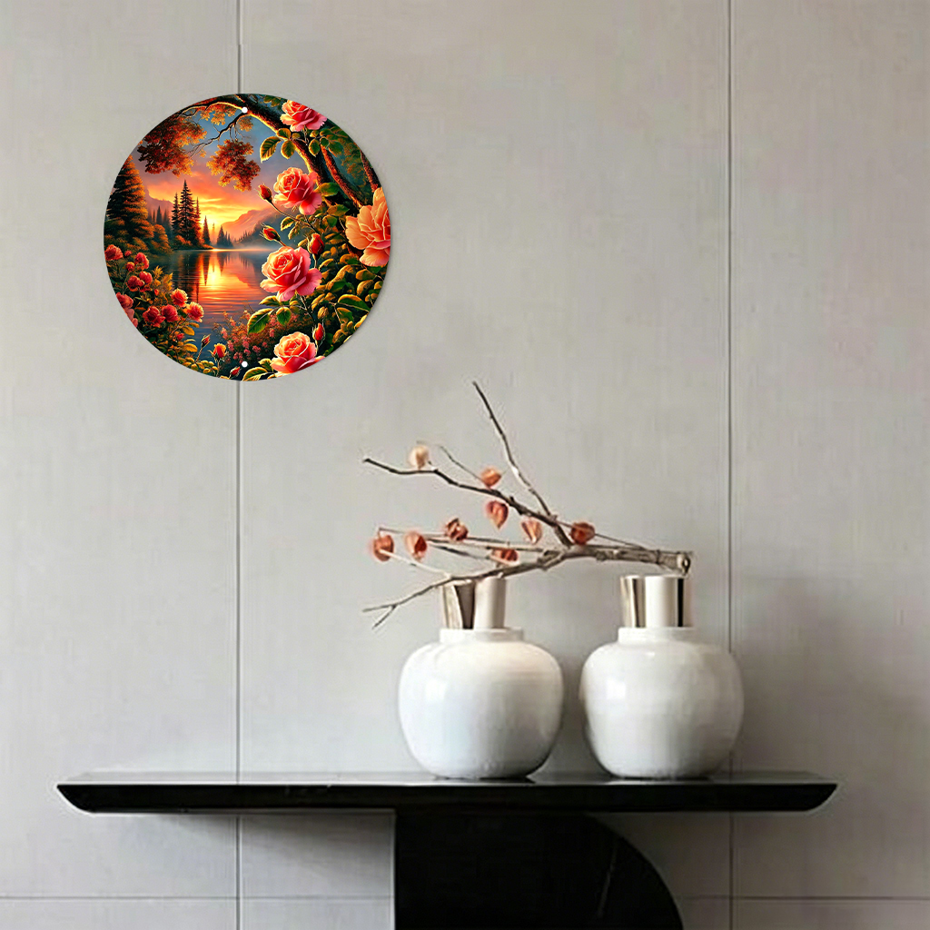 JIT 1-pc Orange sunset mountai - Home Decor Garden บทวิจารณ์และราคา