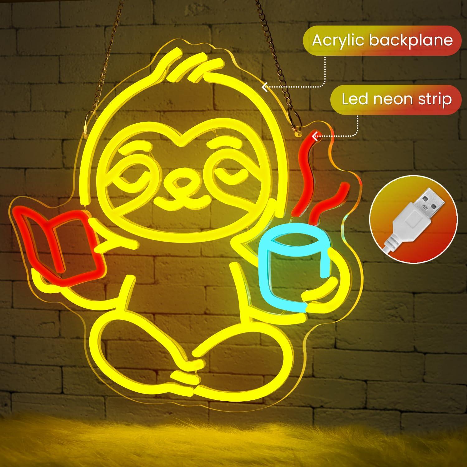 Sloth Neon Sign USB Dimmable L - Home Decor Room บทวิจารณ์และราคา