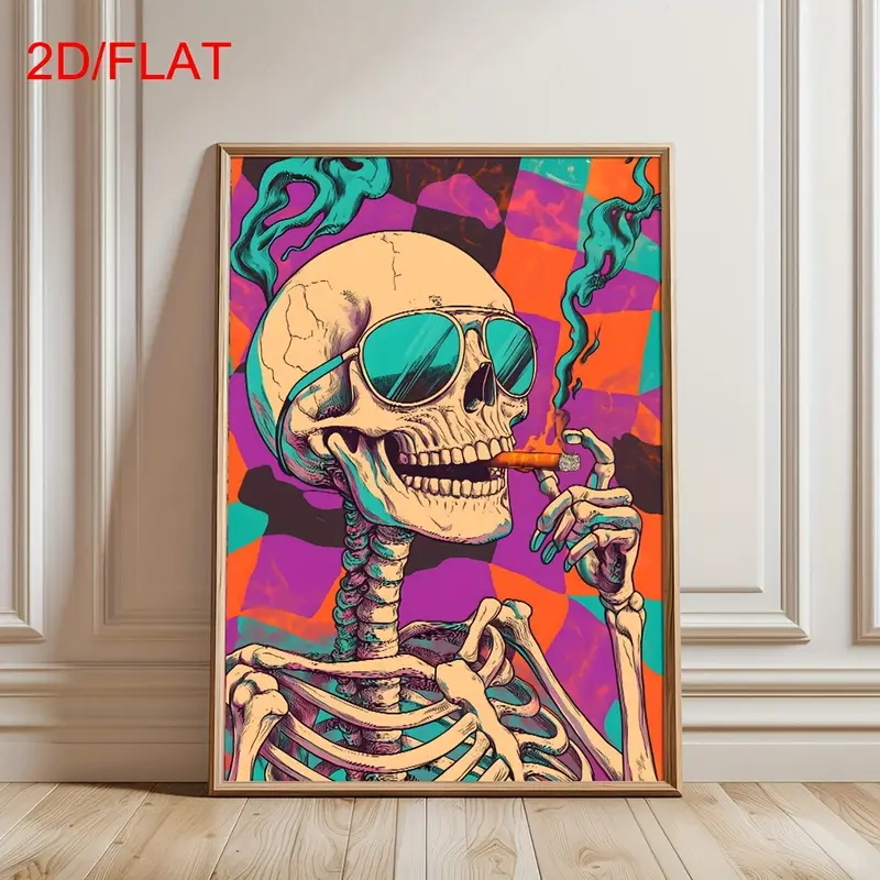 Abstract Skull Smoking Poster, - Home Decor Gothic บทวิจารณ์และราคา