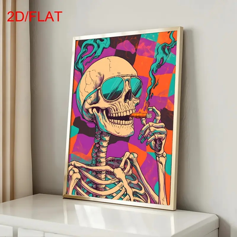 Abstract Skull Smoking Poster, - Home Decor Gothic บทวิจารณ์และราคา