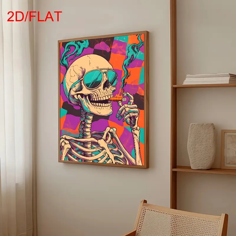 Abstract Skull Smoking Poster, - Home Decor Gothic บทวิจารณ์และราคา