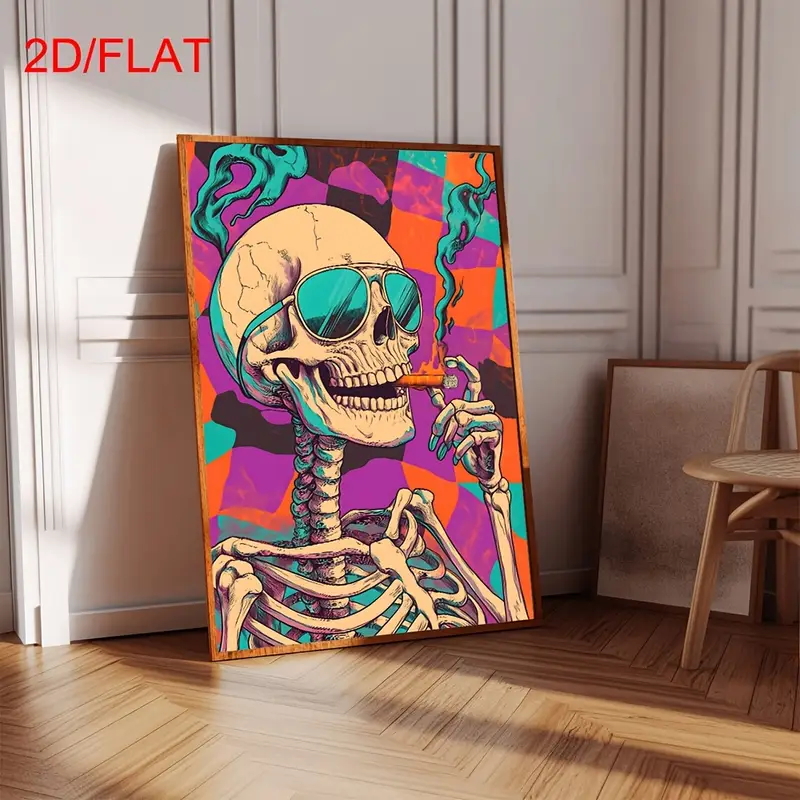 Abstract Skull Smoking Poster, - Home Decor Gothic บทวิจารณ์และราคา