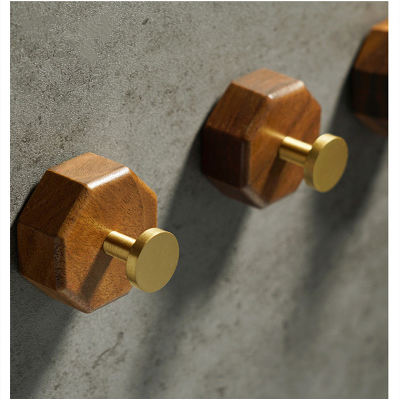 2/1pcs Walnut Wood Brass Hook  - Home Decor Ikea บทวิจารณ์และราคา
