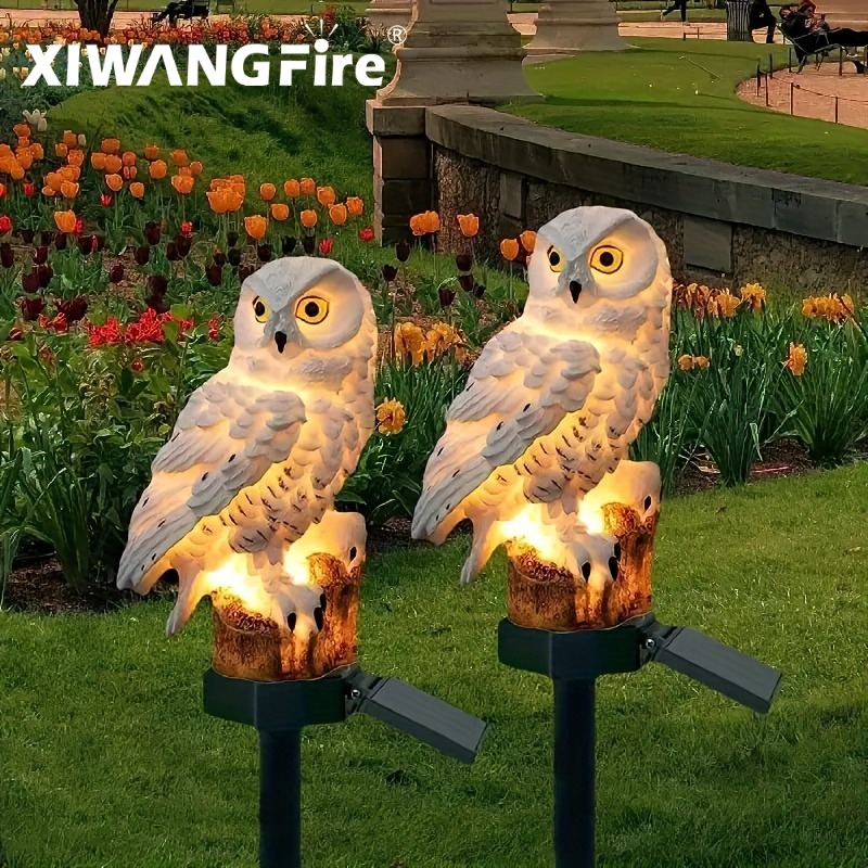 Solar Owl Statue Garden Light  - Home Decor Garden บทวิจารณ์และราคา