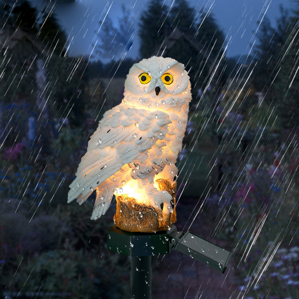 Solar Owl Statue Garden Light  - Home Decor Garden บทวิจารณ์และราคา