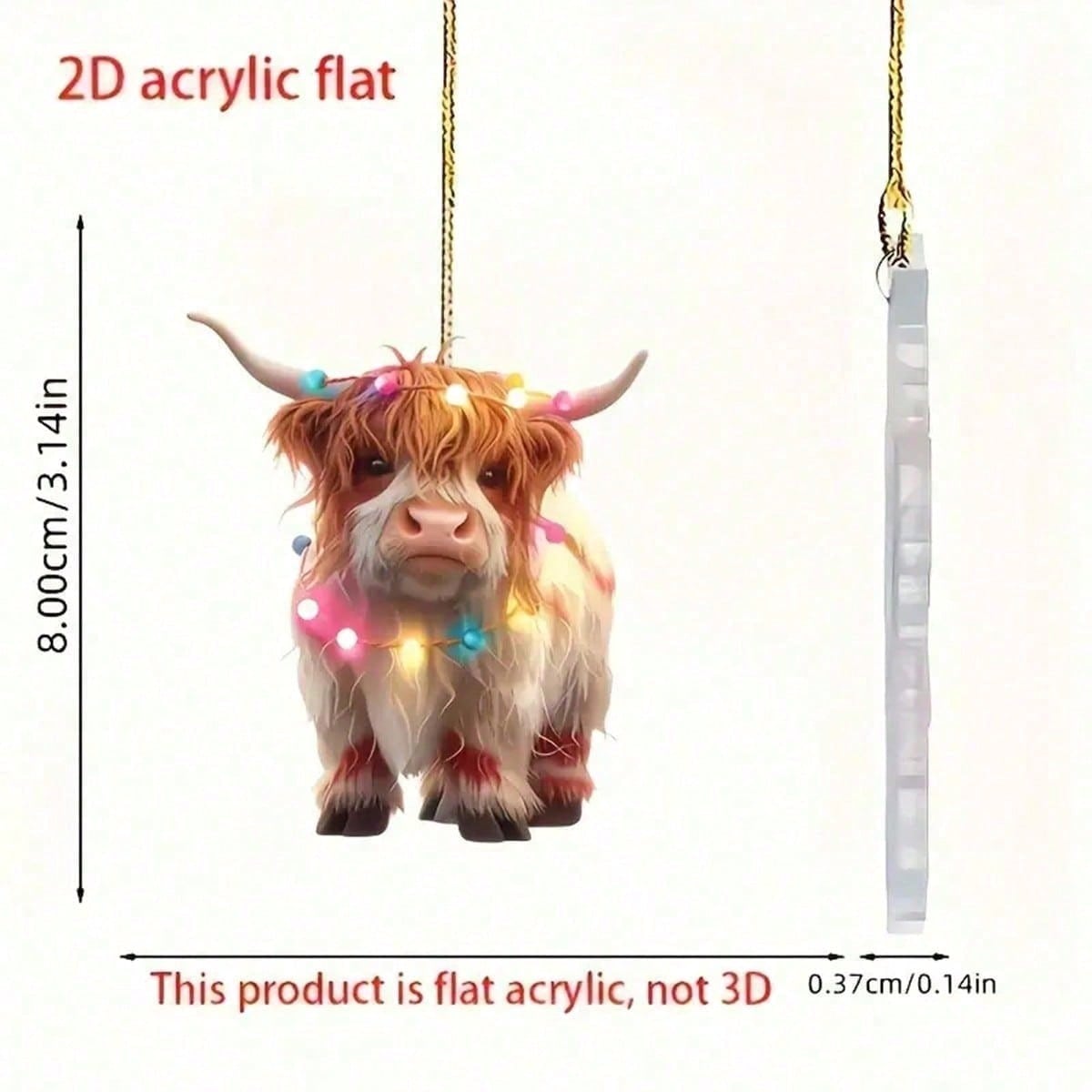 1pc Cute Highland Cow Christma - Home Decor Gift บทวิจารณ์และราคา