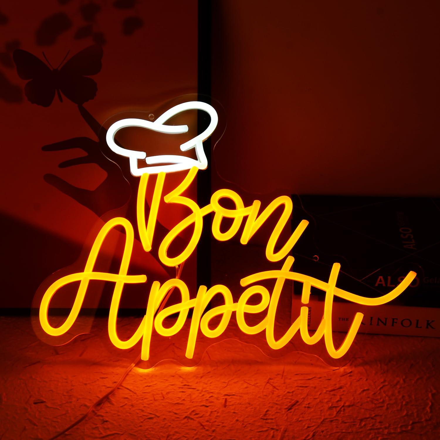 Bon Appetit Chef Hat Neon Sign - Home Decor Room บทวิจารณ์และราคา