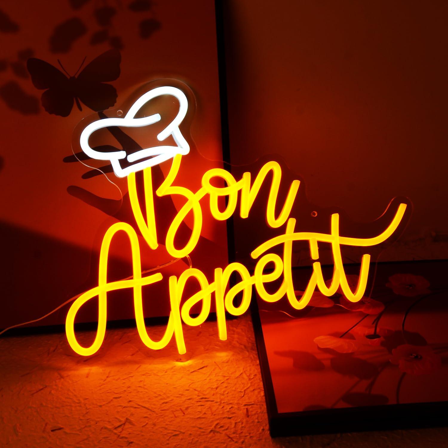 Bon Appetit Chef Hat Neon Sign - Home Decor Room บทวิจารณ์และราคา