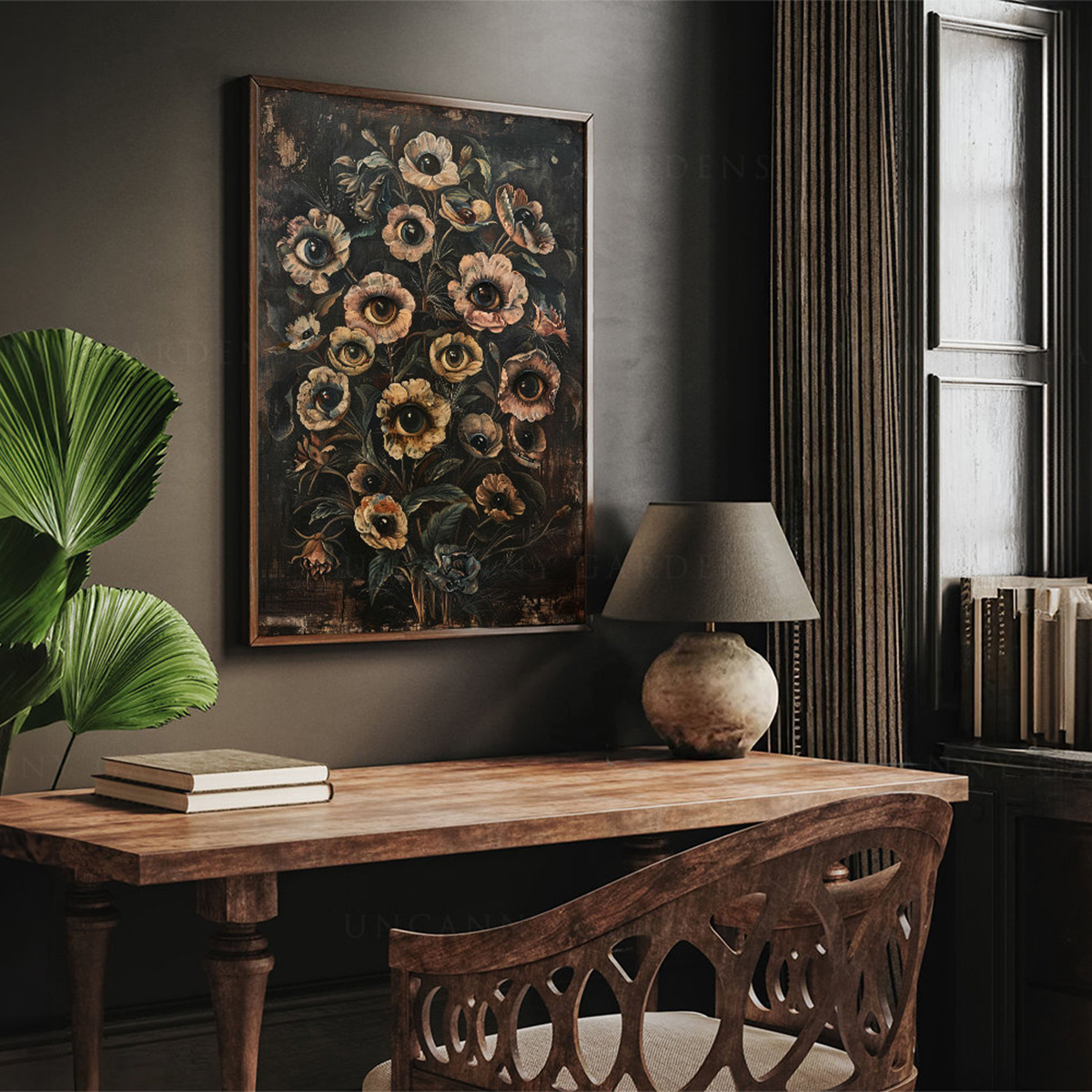 Victorian Gothic Floral Evil E - Home Decor Gothic บทวิจารณ์และราคา