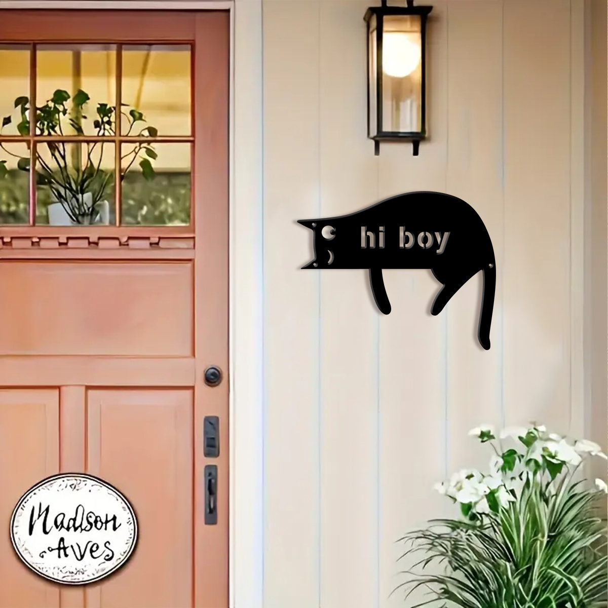 1Pc Custom cat Metal Door Stre - Home Decor Garden บทวิจารณ์และราคา