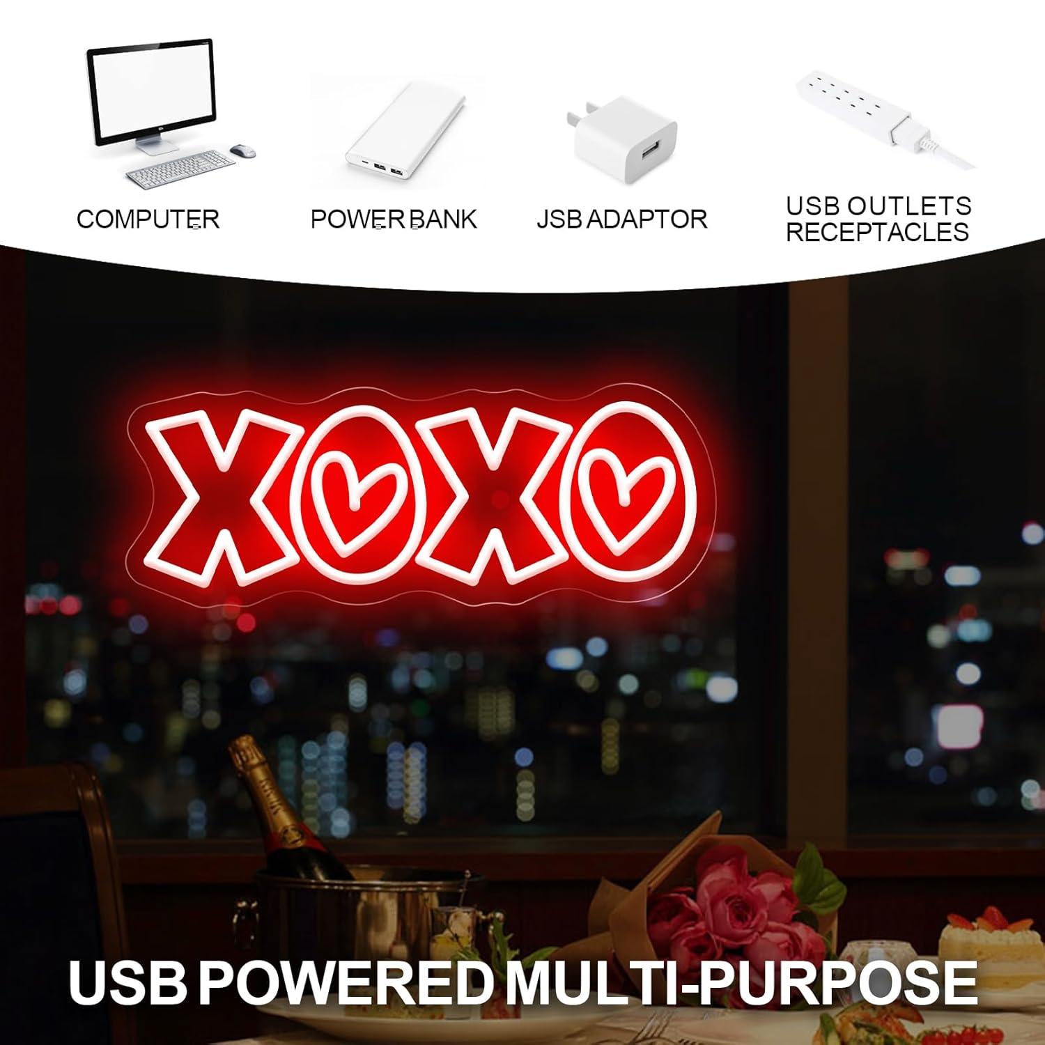 XOXO Neon Sign USB Dimmable LE - Home Decor Gift บทวิจารณ์และราคา
