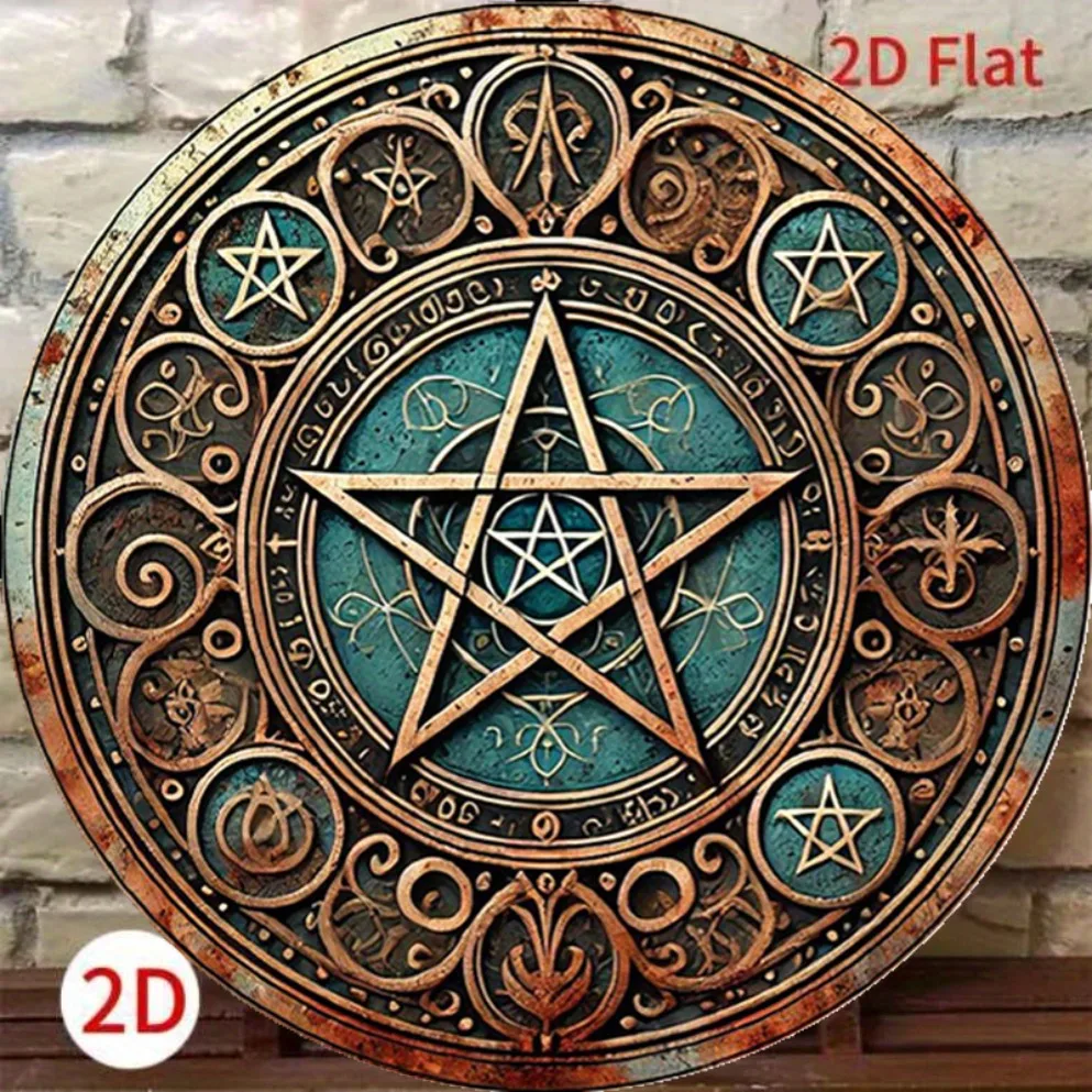Vintage Wiccan Pentagram Metal - Home Decor Gothic บทวิจารณ์และราคา