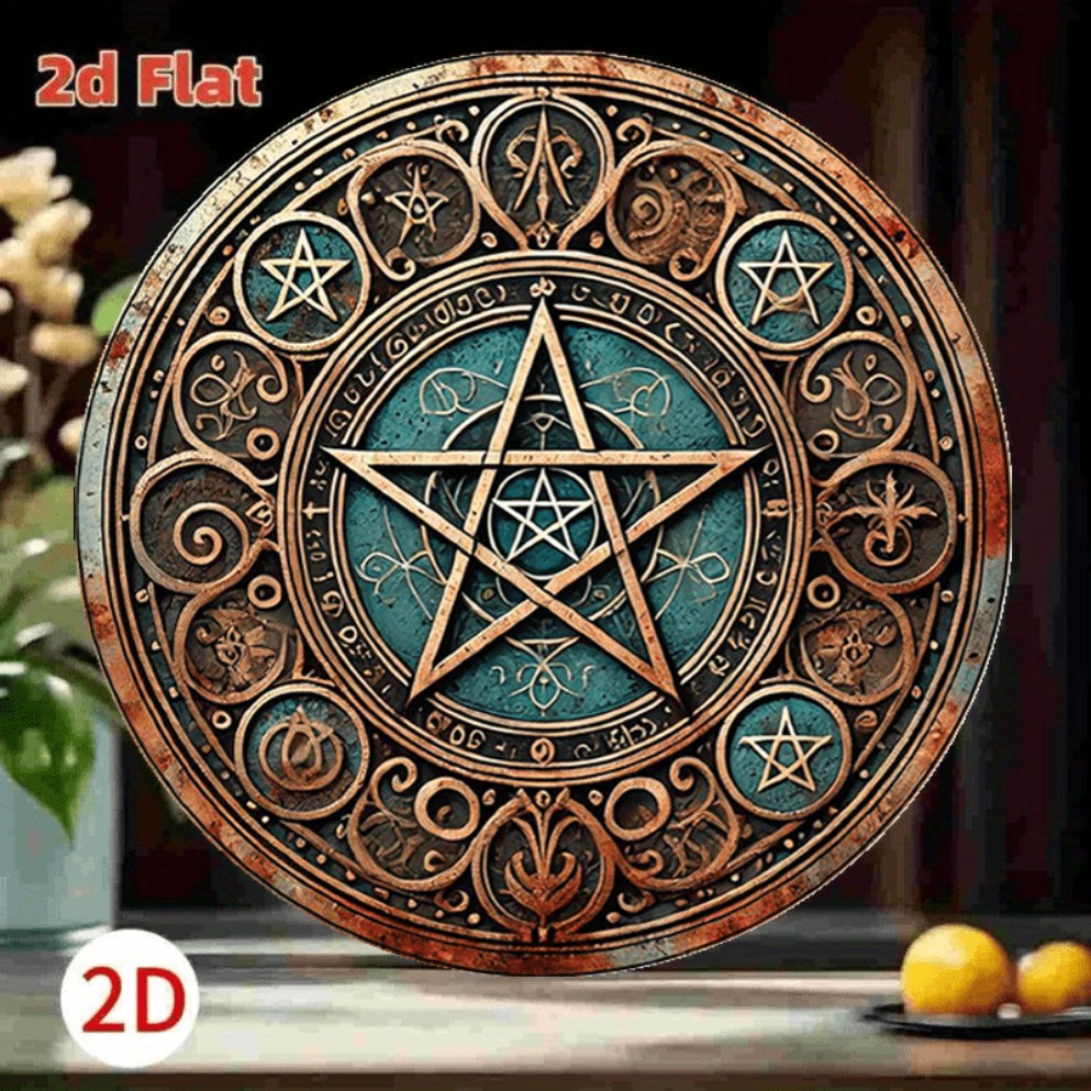 Vintage Wiccan Pentagram Metal - Home Decor Gothic บทวิจารณ์และราคา