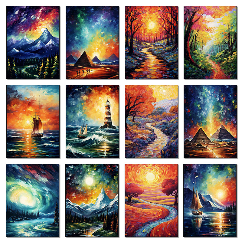 Colorful Impressionist Landsca - Home Decor Color Palettes บทวิจารณ์และราคา