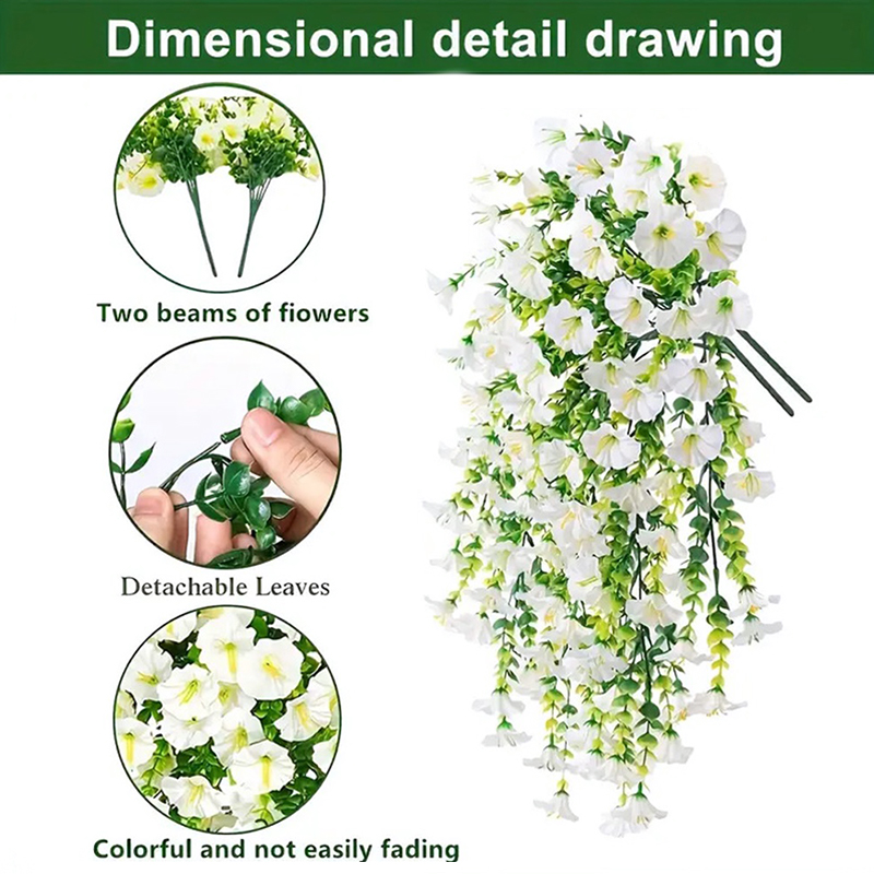 (Ce14)Artificial Morning Glory - Home Decor Rattan บทวิจารณ์และราคา