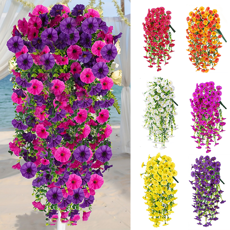 (Ce14)Artificial Morning Glory - Home Decor Rattan บทวิจารณ์และราคา