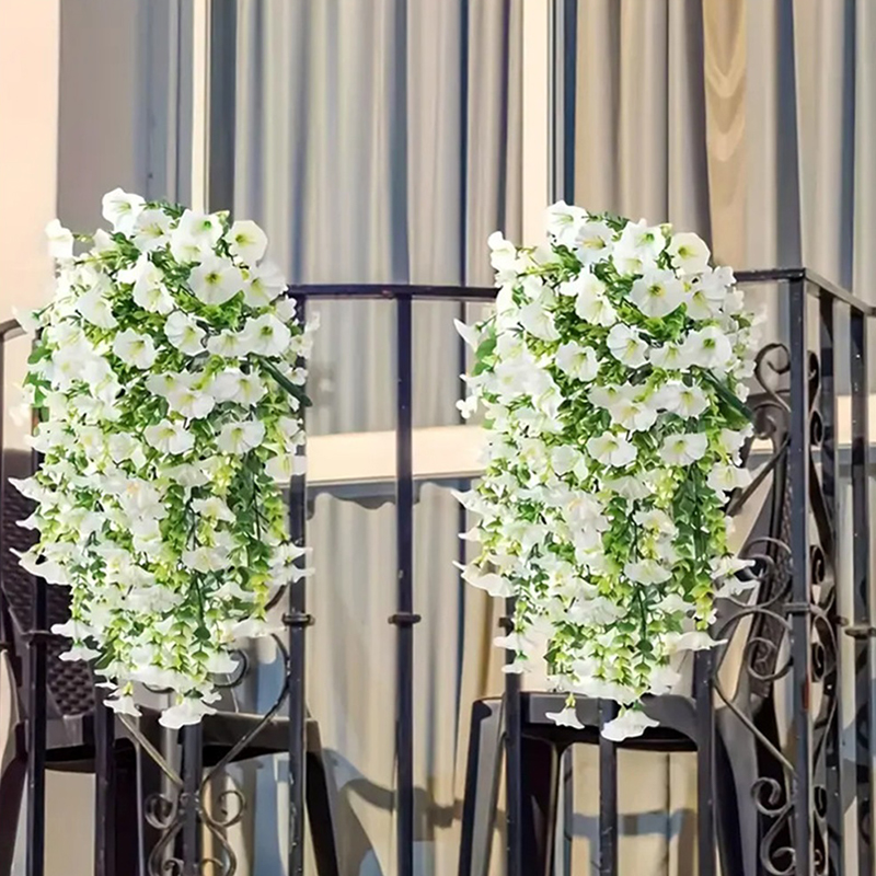 (Ce14)Artificial Morning Glory - Home Decor Rattan บทวิจารณ์และราคา