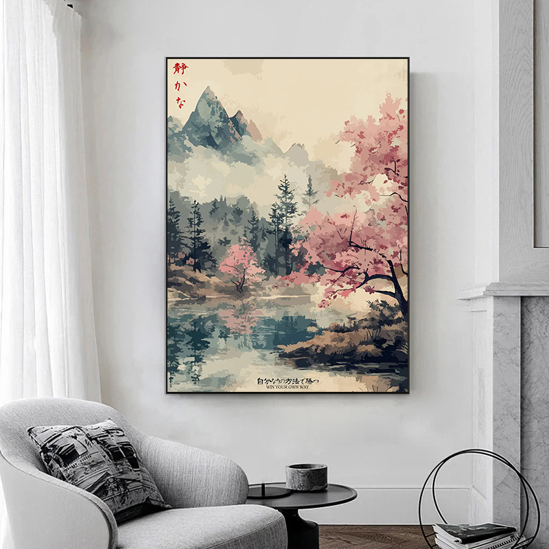 Japanese Vintage Posters Crane - Home Decor Japanese บทวิจารณ์และราคา