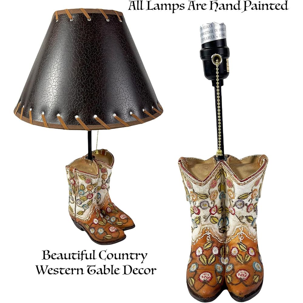 Western Cowboy Boot Table Lamp - Home Decor Room บทวิจารณ์และราคา