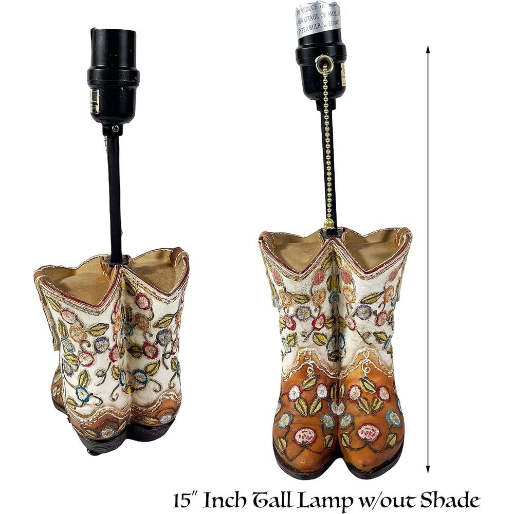 Western Cowboy Boot Table Lamp - Home Decor Room บทวิจารณ์และราคา